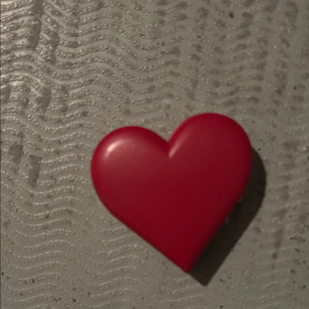 Red Heart-Shaped Compact Mirror with Nail Clippers